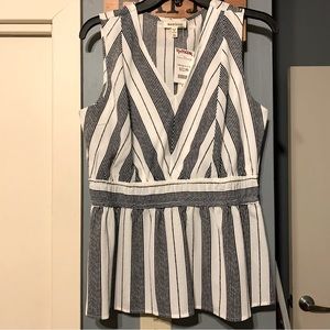 Black and White Peplum Top